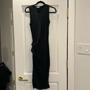 James Perse - scoop black midi dress - size 2